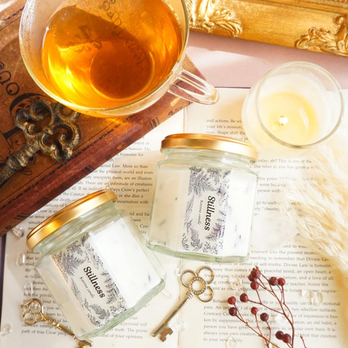 天然精油 / ﾊｰﾌﾞ / ﾗﾍﾞﾝﾀﾞｰ / オーガニックのアロマキャンドル