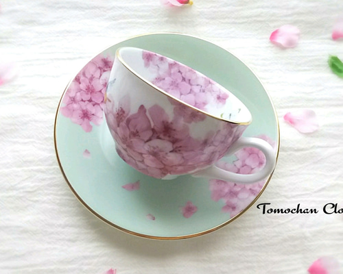 桜空カップ＆ソーサー1客 ミントグリーン(この品限り) ティーカップ