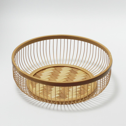 駿河竹千筋細工 盛籠80 煤竹 伝統工芸の竹細工 その他インテリア雑貨