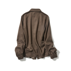 優雅 Marueli 襯衫，長袖襯衫襯衫，棕色，適合成人 220307-3 第10張的照片