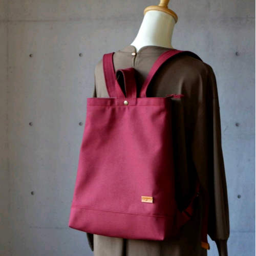 倉敷帆布のハンドメイドリュック【倉敷帆布】 毎日のリュック◇A4◇倉敷帆布◇キャメル リュック・バックパック myu