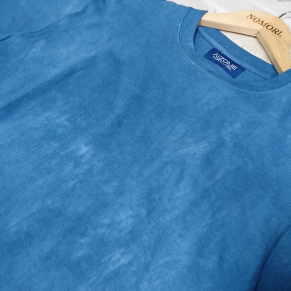【藍染の森】手染めオーガニックコットンTシャツ　No.1 2枚目の画像