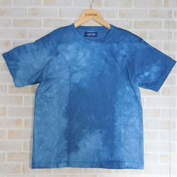 【藍染の森】手染めオーガニックコットンTシャツ　No.3 1枚目の画像