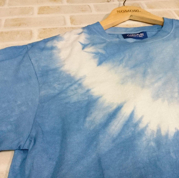 【藍染の森】-和心- 手染めオーガニックコットンTシャツ　No.4 2枚目の画像