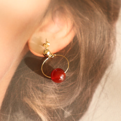 14kgf  carnelian hoop pierce 2枚目の画像