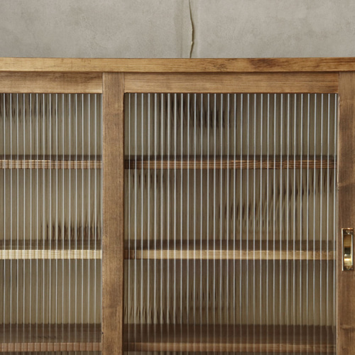 値下げ 古いモールガラスの戸棚 モールガラスの引き戸棚（引き出し無し）。レトロ。食器棚。サイズ