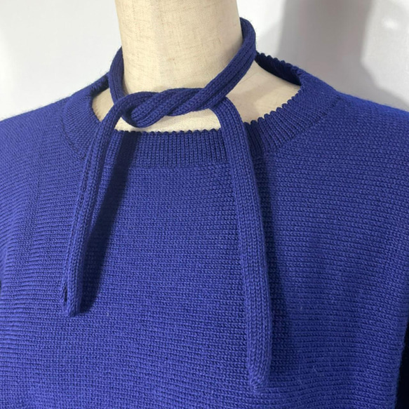 ニット トップス ネイビー ★287 SIMPLE TOPS NAVY　法被セットアップ 2枚目の画像