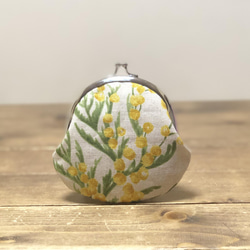 ミナペルホネンhandmade 親子がま口ポーチ sky flowers がま口