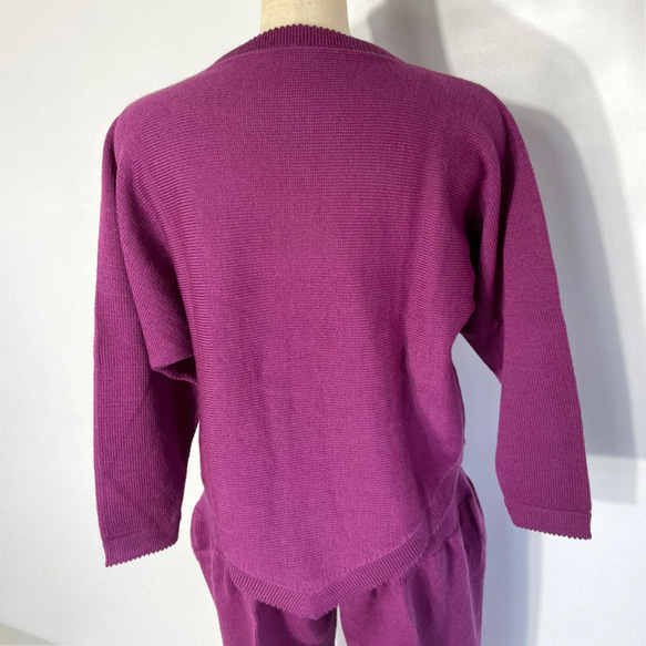 ニット トップス パープル ★290 SIMPLE TOPS PURPLE　法被セットアップ 5枚目の画像