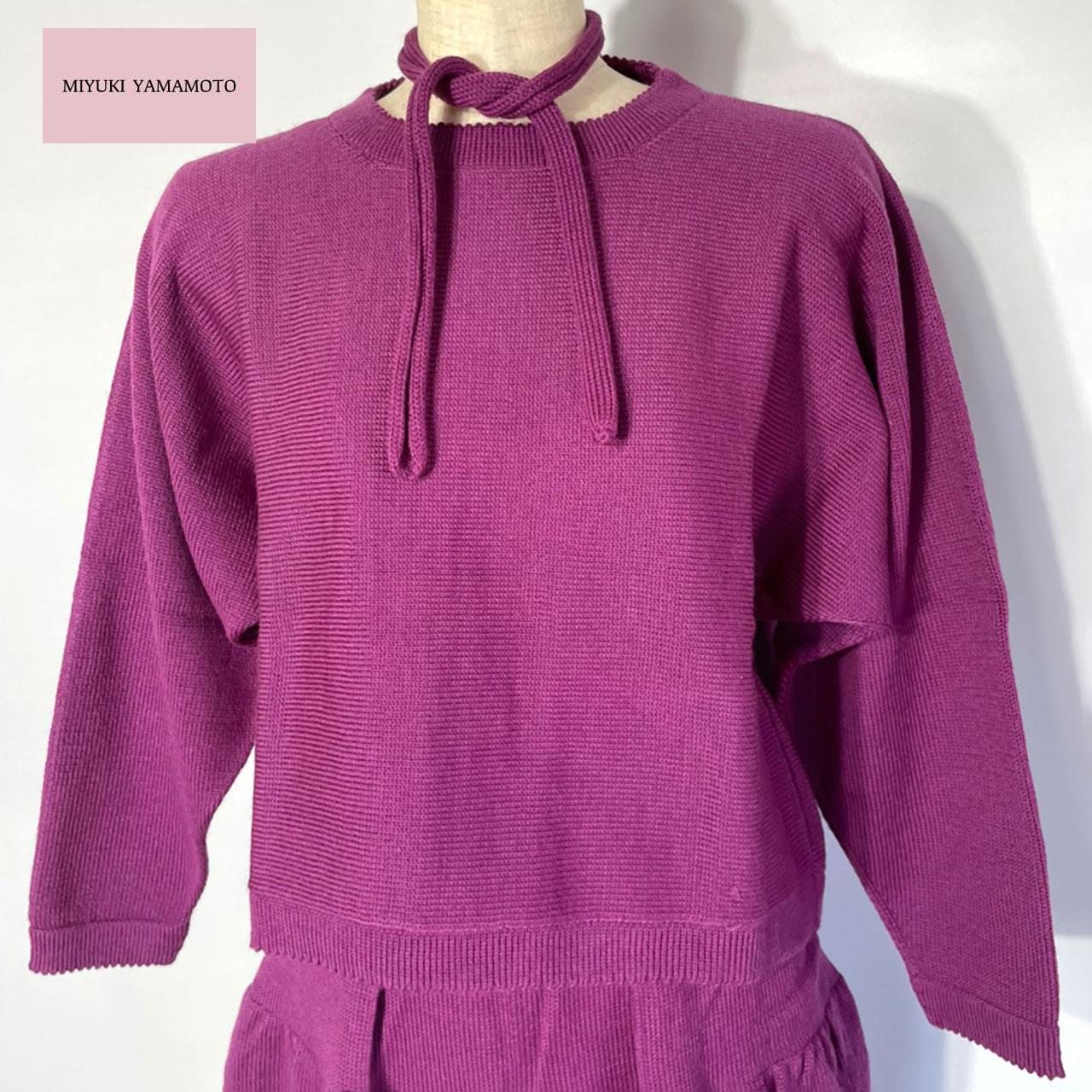 ニット トップス パープル ★290 SIMPLE TOPS PURPLE　法被セットアップ