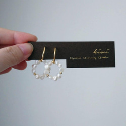 【2way】淡水パールのフープピアス/イヤリング 2枚目の画像