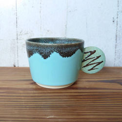 チョコ掛けミントクッキーマグカップ ブラウン/空色 マグカップ tama10