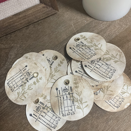 コーヒー染め◯タグ15枚 タグ・台紙 きまぐれハウスM 通販 13561292