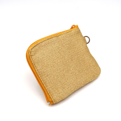 京の錦織　光峯錦織工房　紋様と風合いを楽しむ　畳の柄　L字コンパクト財布 2枚目の画像