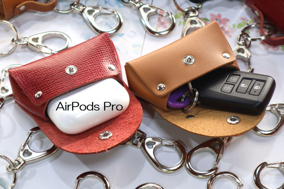 本革エアーポッズプロケース/スマートキーケース/バッグ型/ミニポーチ/AirPods Pro用 12枚目の画像