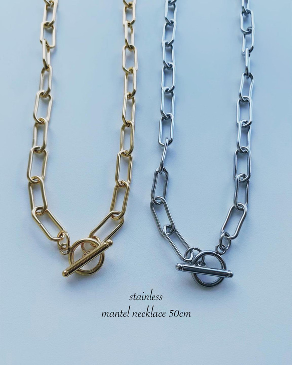 【付けっ放しOK】金属アレルギー対応stainless mantel necklace 1枚目の画像