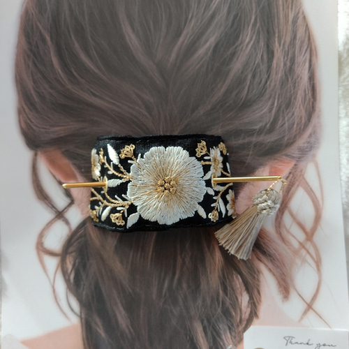 クールな価格でホットなピック 裏まで可愛いインド刺繍リボンのマジェステ/かんざし 煌めき 着物・浴衣