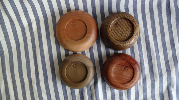 良岳の4種類の材の豆皿 3枚目の画像
