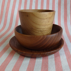 桑の木のミニカップと豆皿2枚セット 7枚目の画像