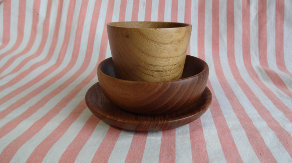 桑の木のミニカップと豆皿2枚セット 7枚目の画像