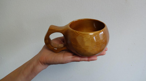 秋田杉の一木彫りコーヒーカップ 11枚目の画像
