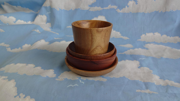 桑の木のミニカップと3種の豆皿セット 6枚目の画像