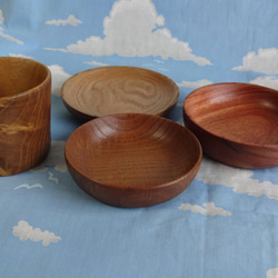 桑の木のミニカップと3種の豆皿セット 1枚目の画像