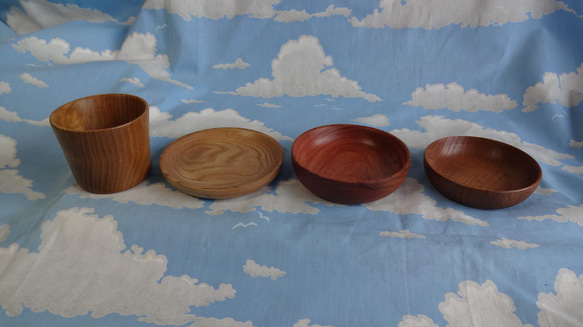桑の木のミニカップと3種の豆皿セット 5枚目の画像
