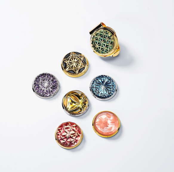 東京切子ゴルフマーカー　菊　クリアー・ゴールド 6枚目の画像