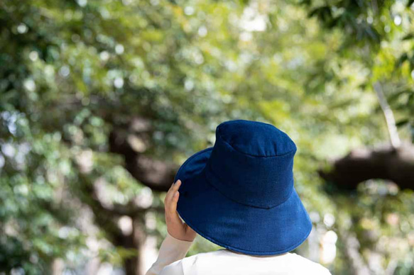 青紗遮陽帽（有機棉三層紗） 第7張的照片