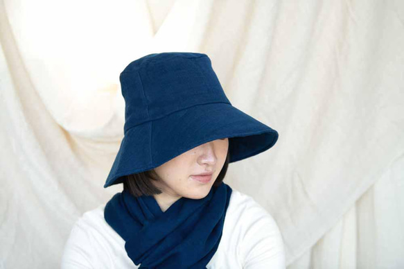 青紗遮陽帽（有機棉三層紗） 第4張的照片