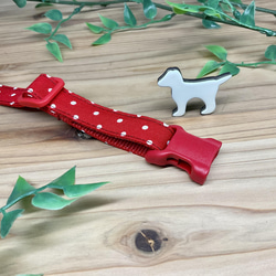 犬　首輪＆リードセット　水玉　定番　人気　　赤色　レッド　小型犬　ハンドメイド 7枚目の画像