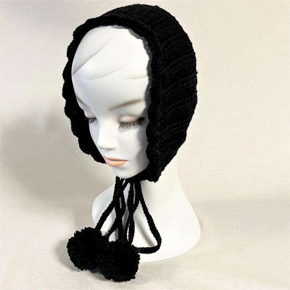 ニットヘッドドレス ポンポンつき ヘアバンド・ターバン Knitting High 