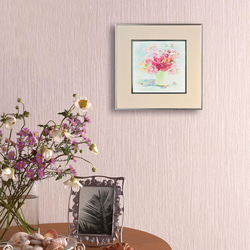 「花に願いを」水彩　ジークレー・オリジナル版画 180×180ｍｍサイズ〜 6枚目の画像