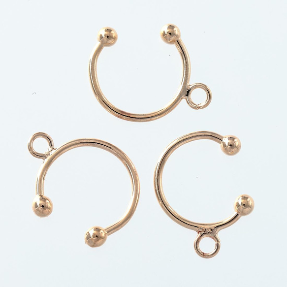 ファイニエ　イヤーカフ　パーツ　ゴールド　カン　付き　20個　KC金　丸玉　イヤカフ　金具 AP2868 2枚目の画像