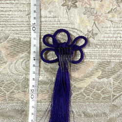 梅　タッセル　髪飾りコーム　青紫 3枚目の画像