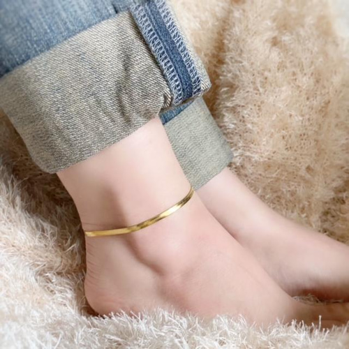 K18 スネークチェーンアンクレット ステンレス 18KGP スネークチェーン アンクレット チェーン