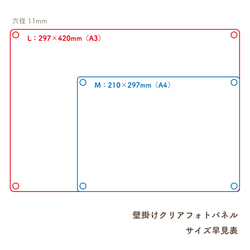 壁掛けクリアフォトパネル　M（A4サイズ　約210×297mm）　[CPWWA4] 4枚目の画像