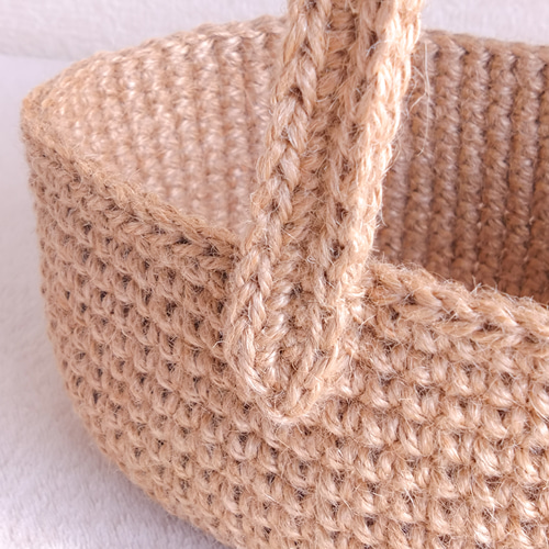 麻紐バスケットかご Mサイズ 野菜かご 果物かご パンかご キッチンかご