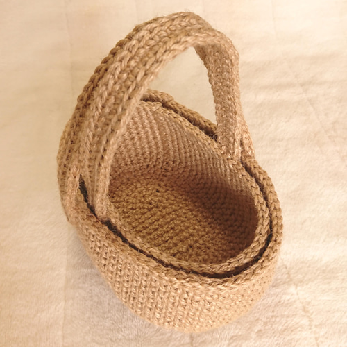 麻紐バスケットかご Mサイズ 野菜かご 果物かご パンかご キッチンかご