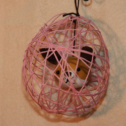 かわいい糸手毬（いとてまり） ワンちゃん　（ピンク） 1枚目の画像