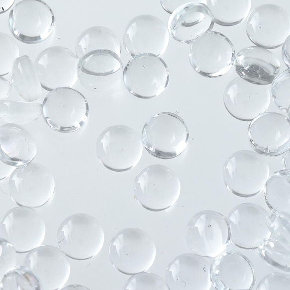 ファイニエ ガラス カボション 6mm 100個 セット クリア 透明 貼り付け