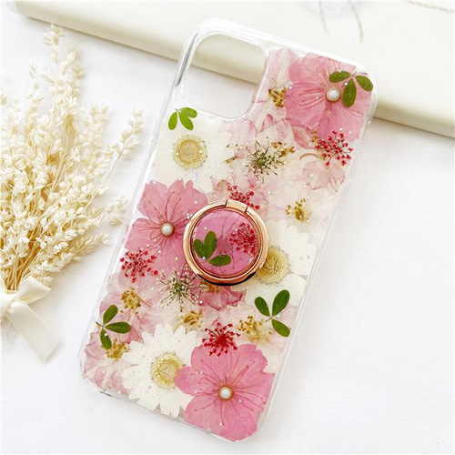 桜・押し花ケース・iphone14・iphone14Pro・iPhoneSE(第3世代