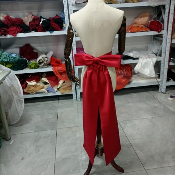 ウェディングドレス用　アクセ 　サテン　サッシュリボン 　ベルト　 ネイビー トレーン　カラードレス用　多色あり、 4枚目の画像