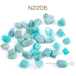 N2206 45個 天然石ビーズ 天然石さざれ石 アマゾナイト 3×（15ヶ） 1枚目の画像