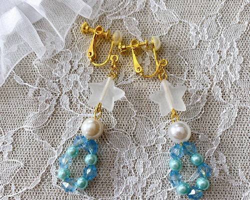 作家様　イヤリング　ハンドメイド　星 98df503413a8db81b1034df3acbc14