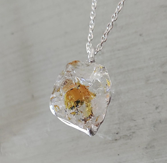 鉱物の表情＊oil in quartz 925 pendant 2枚目の画像