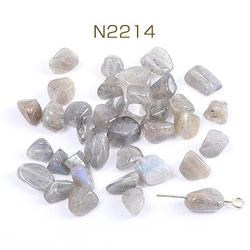 N2214 45個 天然石ビーズ 天然石さざれ石 グレーラブラドライト 3×（15ヶ） 1枚目の画像