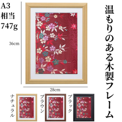 【飾る縁起物】シルク100%のアート 【作品名：色彩桜】着物 贈り物 模様替え リビング 部屋 壁飾り 8枚目の画像
