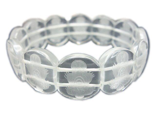 水晶金蟾手彫り20mmバングルブレスレット希少仕様天然石石街